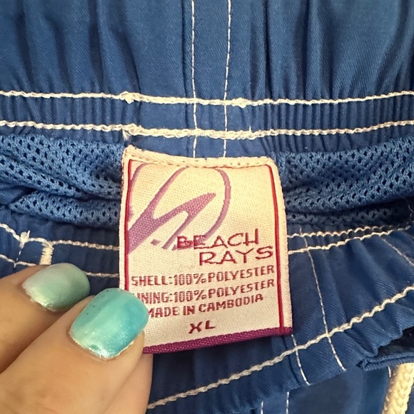 Stylish Blue and Gray Men's Swim Trunks - Picture 2 of 8